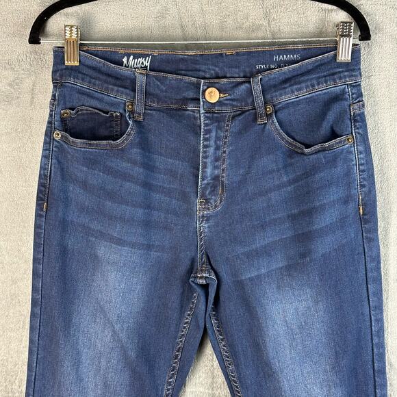 Mugsy Jeans Men 31X30 Blue Dark Wash Hamms Straight Whisker Stretch FLX3HM Denim - Picture 2 of 14